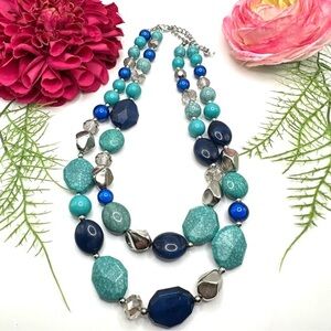 NEW⚜️Turquoise Inspired Acrylic Beaded Necklace